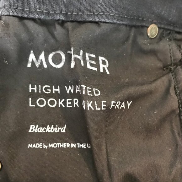 MOTHER The High Waisted Looker Ankle Fray Black Jeans Size 27 - Picture 8 of 10